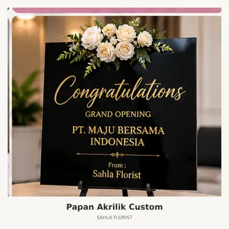 Papan Bunga Akrilik Buton